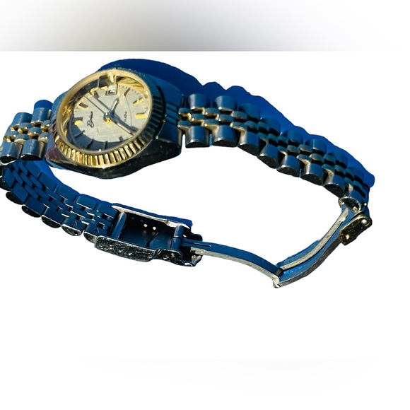 Belair Ladies Watch RARE Vintage gold plated Bracelet White Dial Date Window - Picture 3 of 9